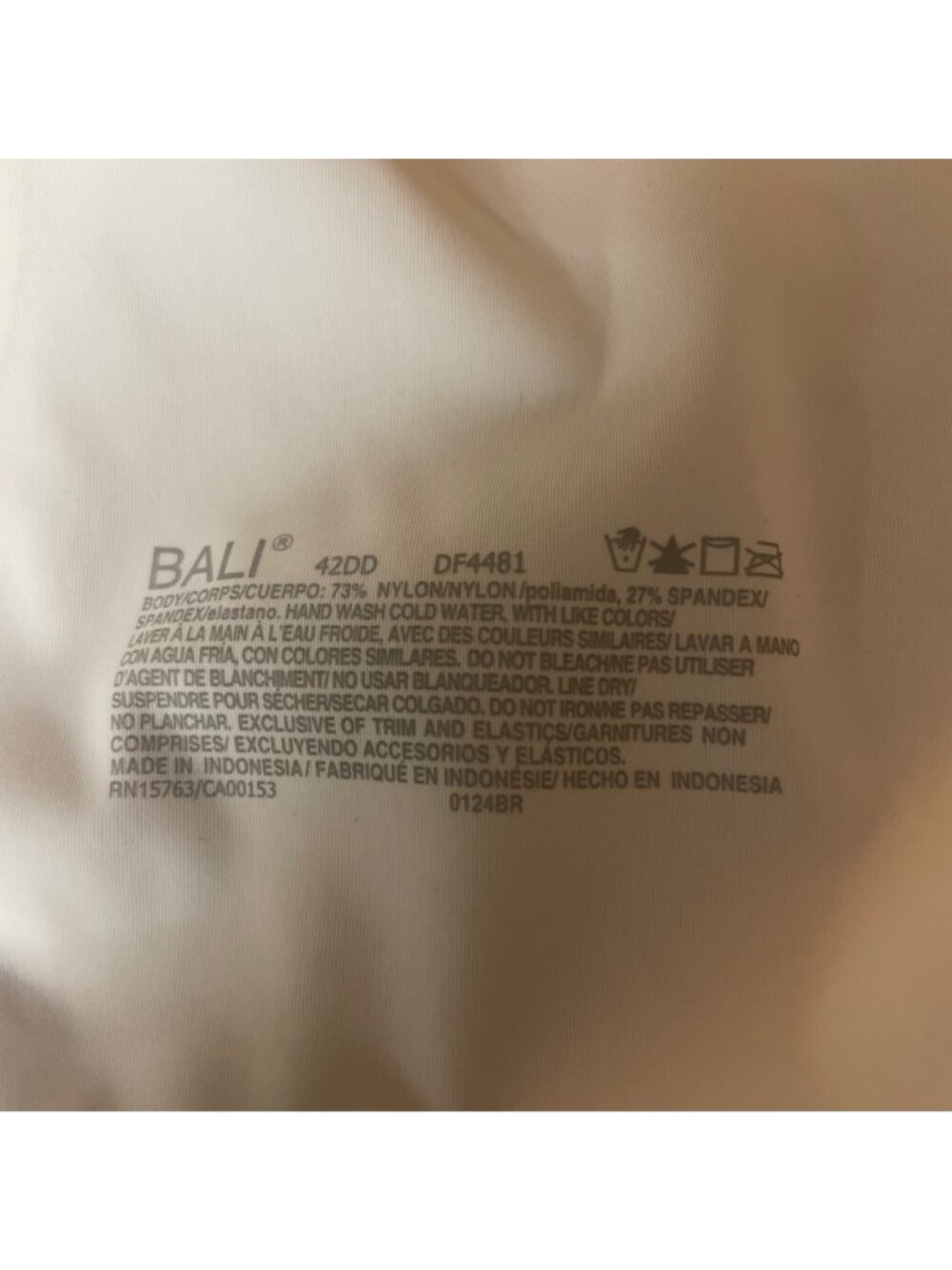 Bali Ultimate Smoothing Lightweight T-Shirt Underwire Bra DF4481 Sz 42DD White - Picture 3 of 5